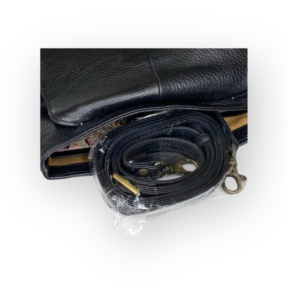 new Blush B-Lush ༄ Cavalier Leather + Fur Pouchette Clutch Handbag Bag ༄ Black - Picture 7 of 16